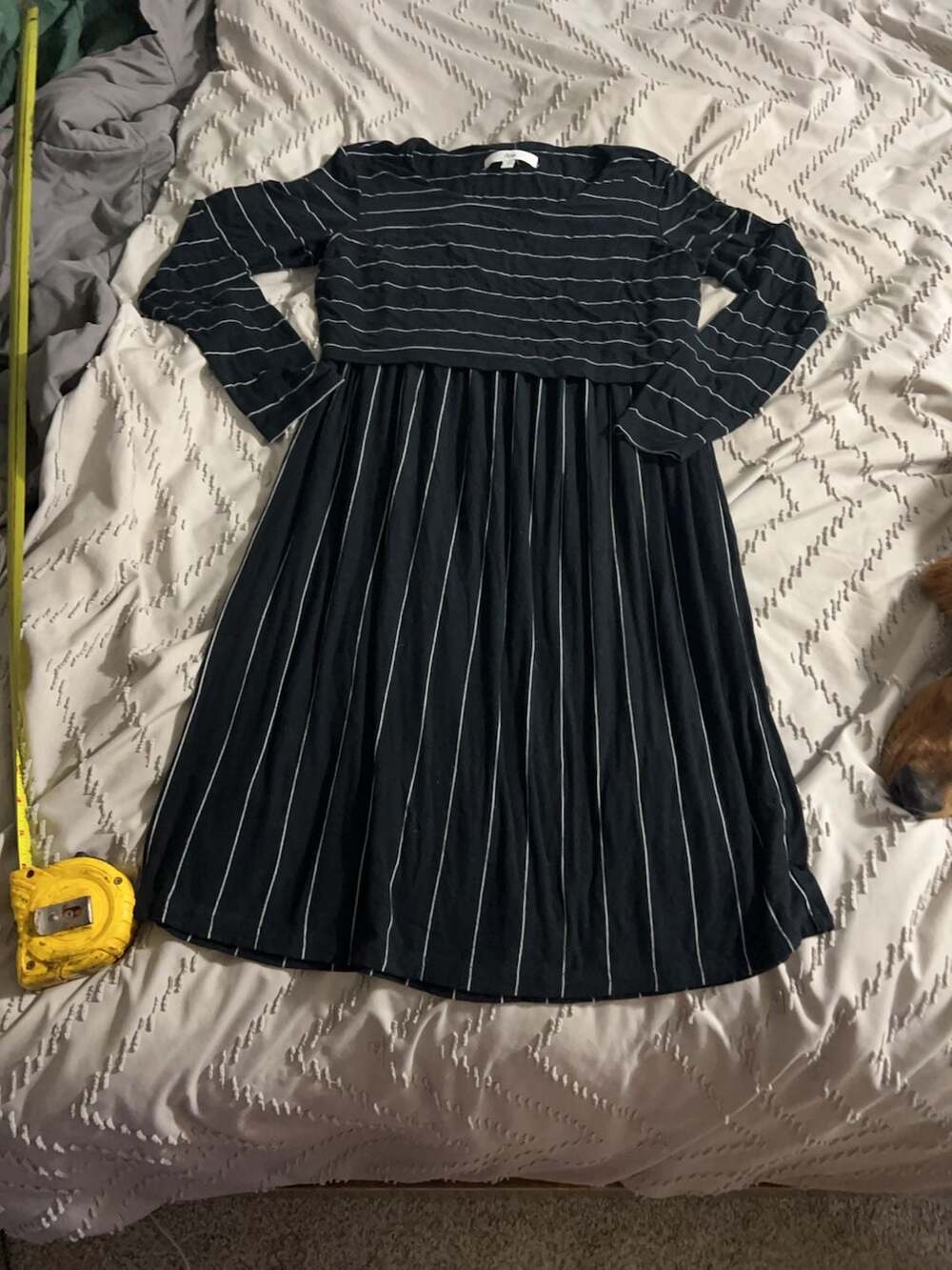 Ripe Maternity Striped Long Sleeve Nursing Dress Size M